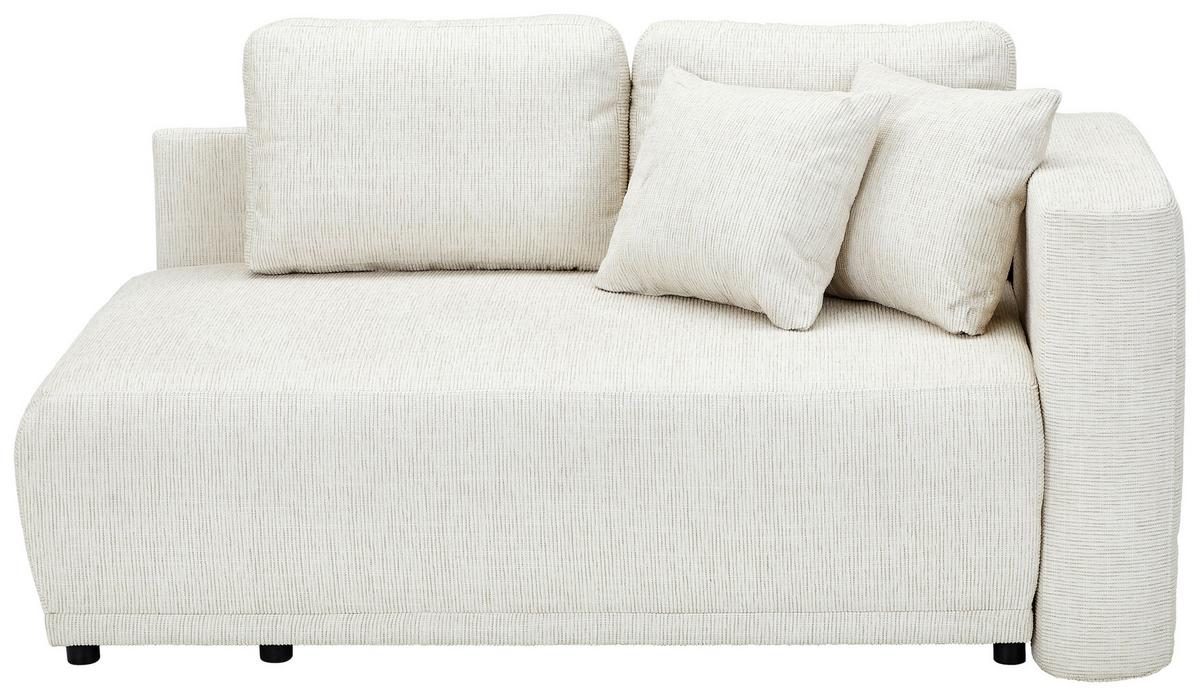 Recamiere Nello Sandfarben mit Schlaffunktion - Sandfarben/Schwarz, KONVENTIONELL, Textil (171/73/93cm) - MID.YOU