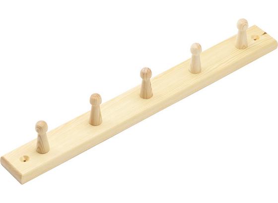 Lišta S Háčky Clip 5 - barvy borovice, Design, dřevo (50/5,5cm) Lišta S Háčky Clip 5 - barvy borovice, Design, dřevo (50/5,5cm)