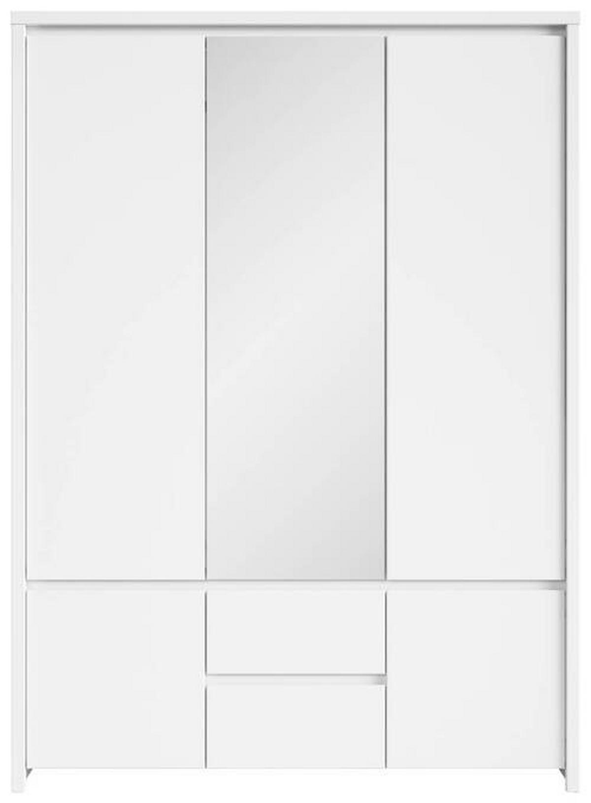 Drehtürenschrank Kaspian - Weiß, MODERN, Glas/Holzwerkstoff (153,5/211/55,5cm) - MID.YOU