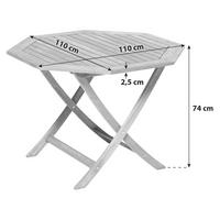 Gartentisch klappbar Echtholz Ø 110 cm - Naturfarben, KONVENTIONELL, Holz (110/74/110cm) - Gardenson