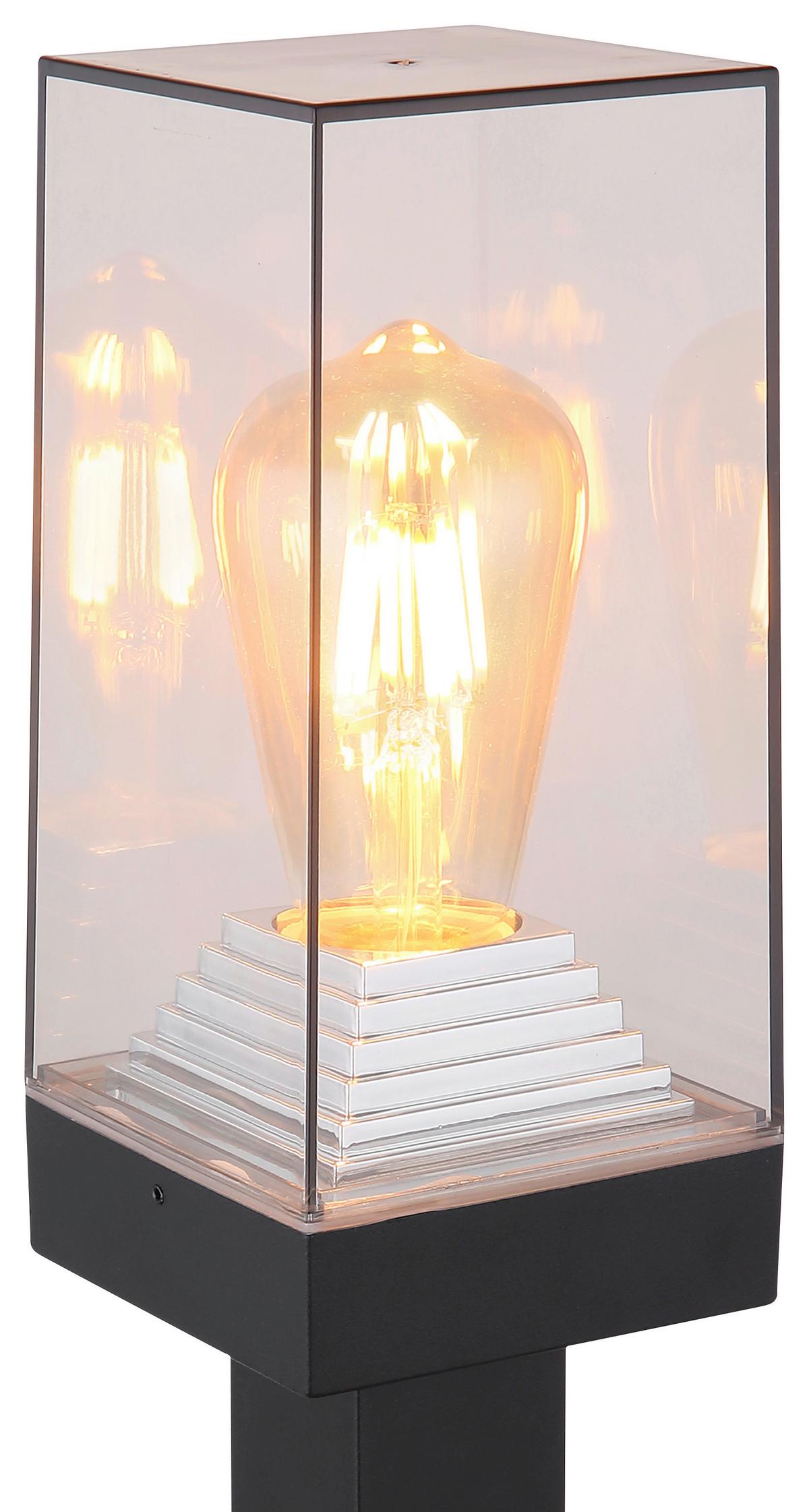 Außenleuchte 40 W Aluminium - Klar/Schwarz, Basics, Kunststoff/Metall (10/10/100cm) - Globo
