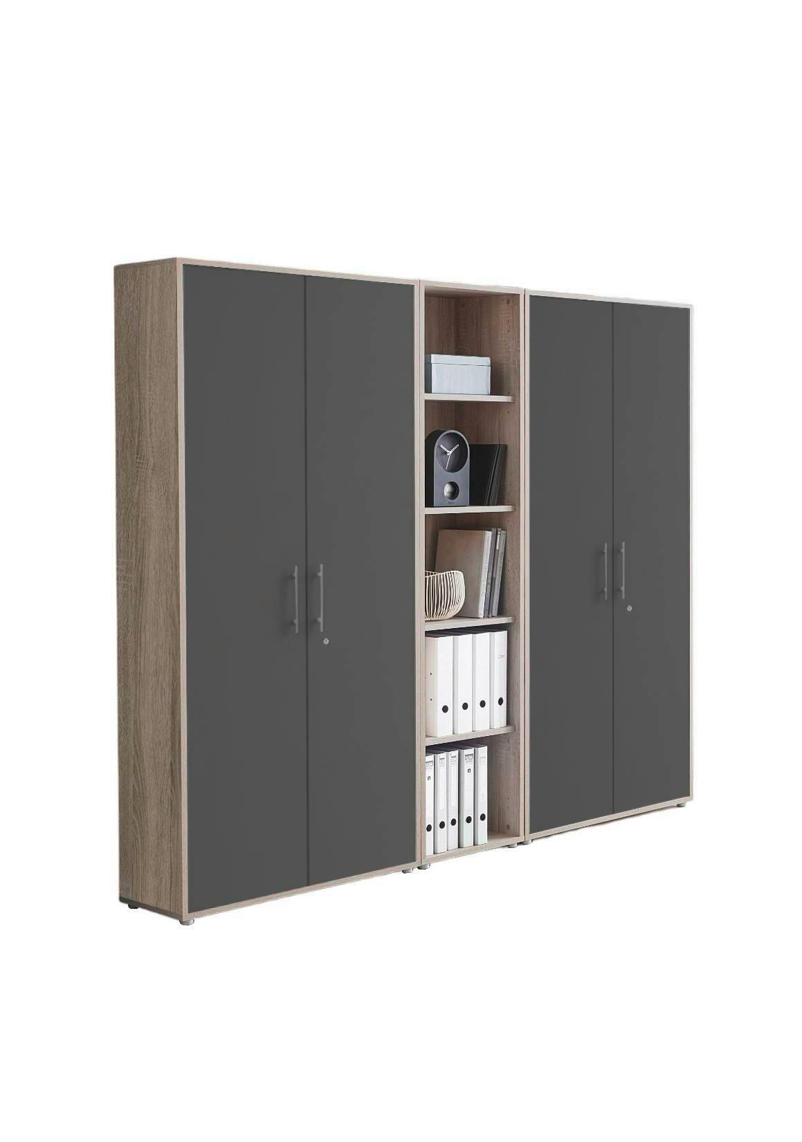 AKTENSCHRANK OFFICE EDITION - SW SET 10 - Anthrazit/Sonoma Eiche, MODERN, Holzwerkstoff (212,9/185,6/33cm) - MID.YOU