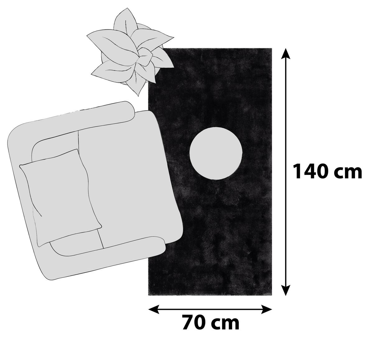 Hochflorteppich Relaxx - Schwarz, Basics, Textil (70/140cm) - Esprit