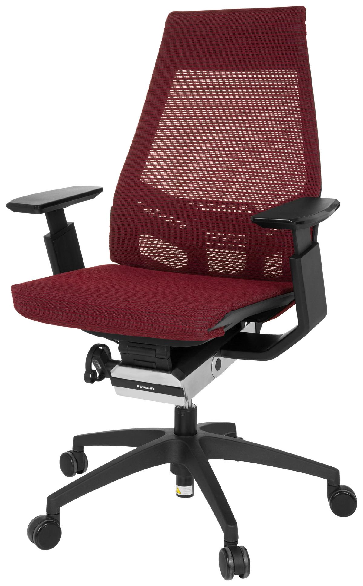 Drehstuhl Genidia Smart Black Höhenverstellbar Weinrot - Weinrot/Schwarz, MODERN, Kunststoff/Textil (70/112/55cm) - MID.YOU