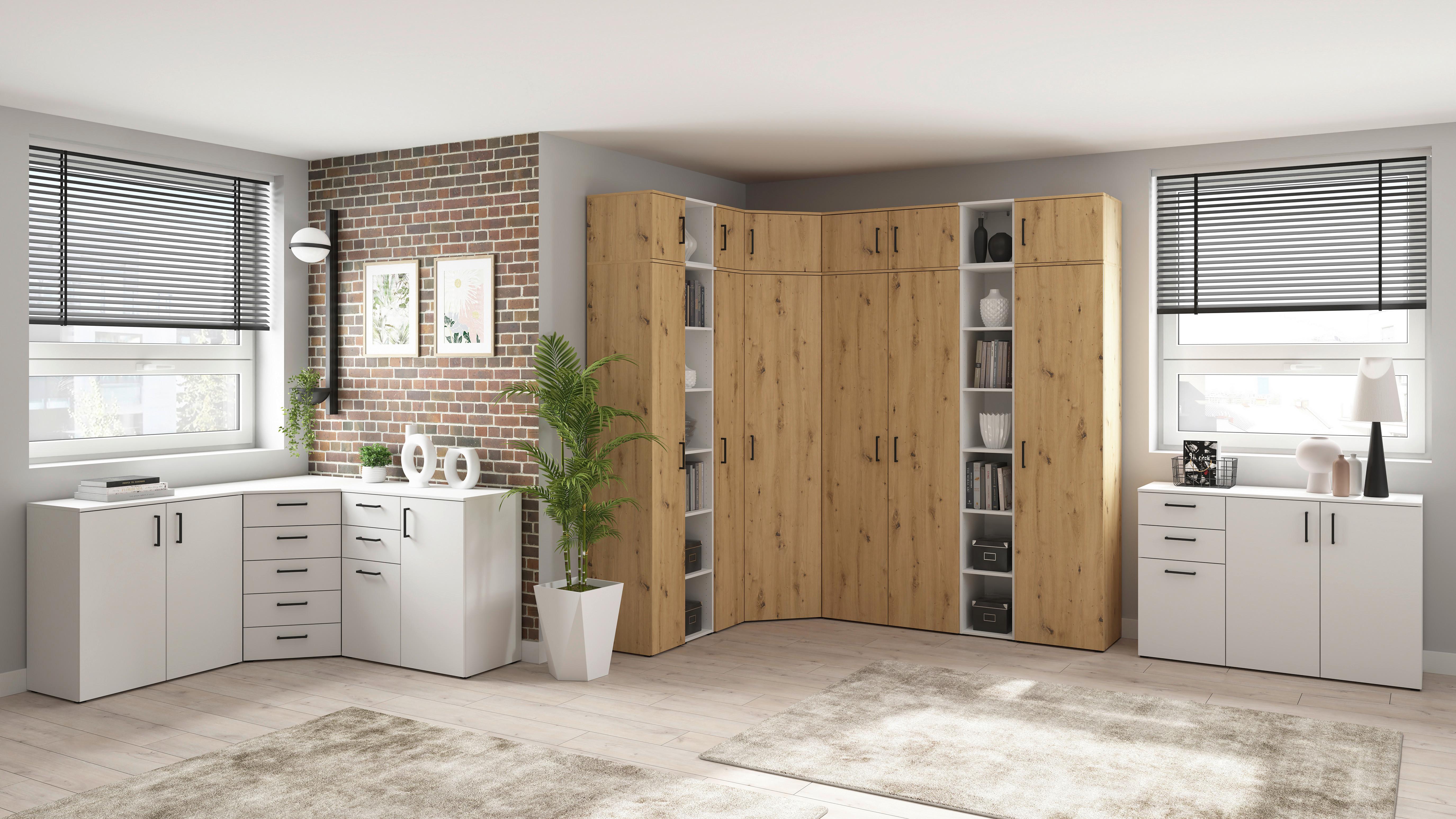 Skrinka Cabinet š: 30cm - čierna/biela, Modern, kompozitné drevo/plast (30/83/40cm)