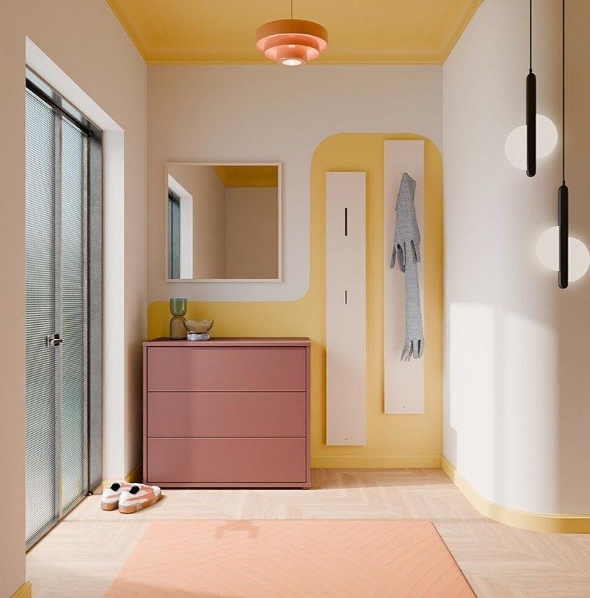 Komoda farba terracotta - terakotová, Modern, kompozitné drevo (94,8/83,1/41,5cm)