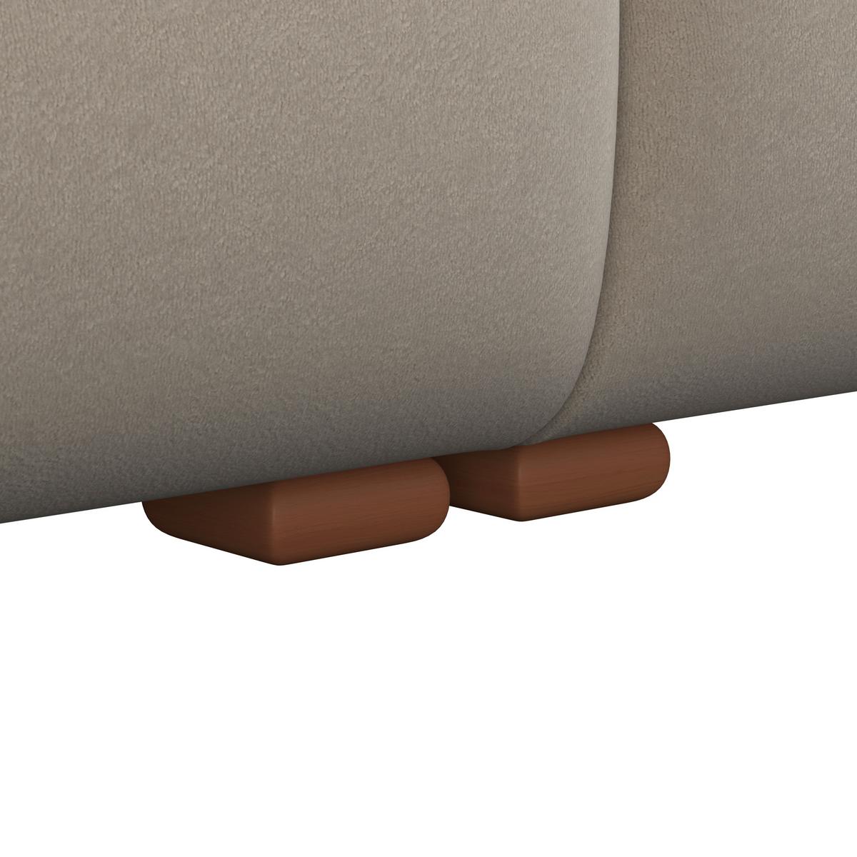 Pohovka TALIA, béžový samet, max.360 kg - khaki/přírodní barvy, Moderní, dřevo/textil (237/61/99cm) - Bessagi Home