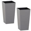 Übertopf-Set Grau B: 30 cm 2-teilig - Grau, Basics, Kunststoff (30/57/30cm) - Siena Garden