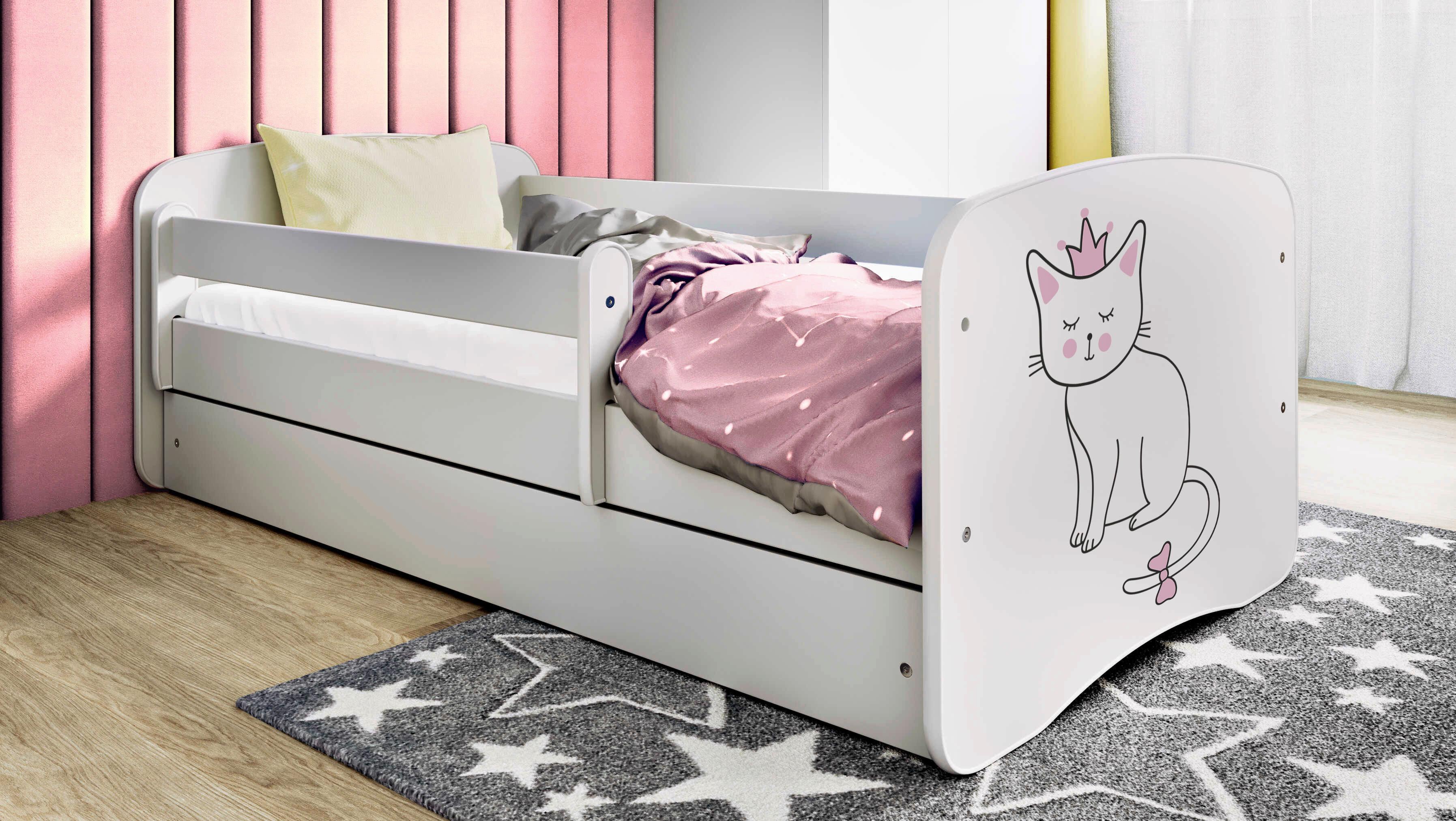 Kinder-/Juniorbett Babydreams inkl. Matratze 80x160 - Birkefarben/Weiß, MODERN, Holz/Holzwerkstoff (80/160cm) - MID.YOU