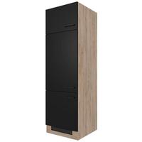 Geräteumbauschrank Capri Eiche/Schwarz B: 60 cm - Eichefarben/Schwarz, KONVENTIONELL, Holzwerkstoff (60/200/57cm) - FlexWell