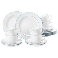 Kaffeeservice Blue Lines Porzellan 6 Personen Weiß/Blau - Weiß, Basics, Keramik (4,227kg) - Seltmann Weiden