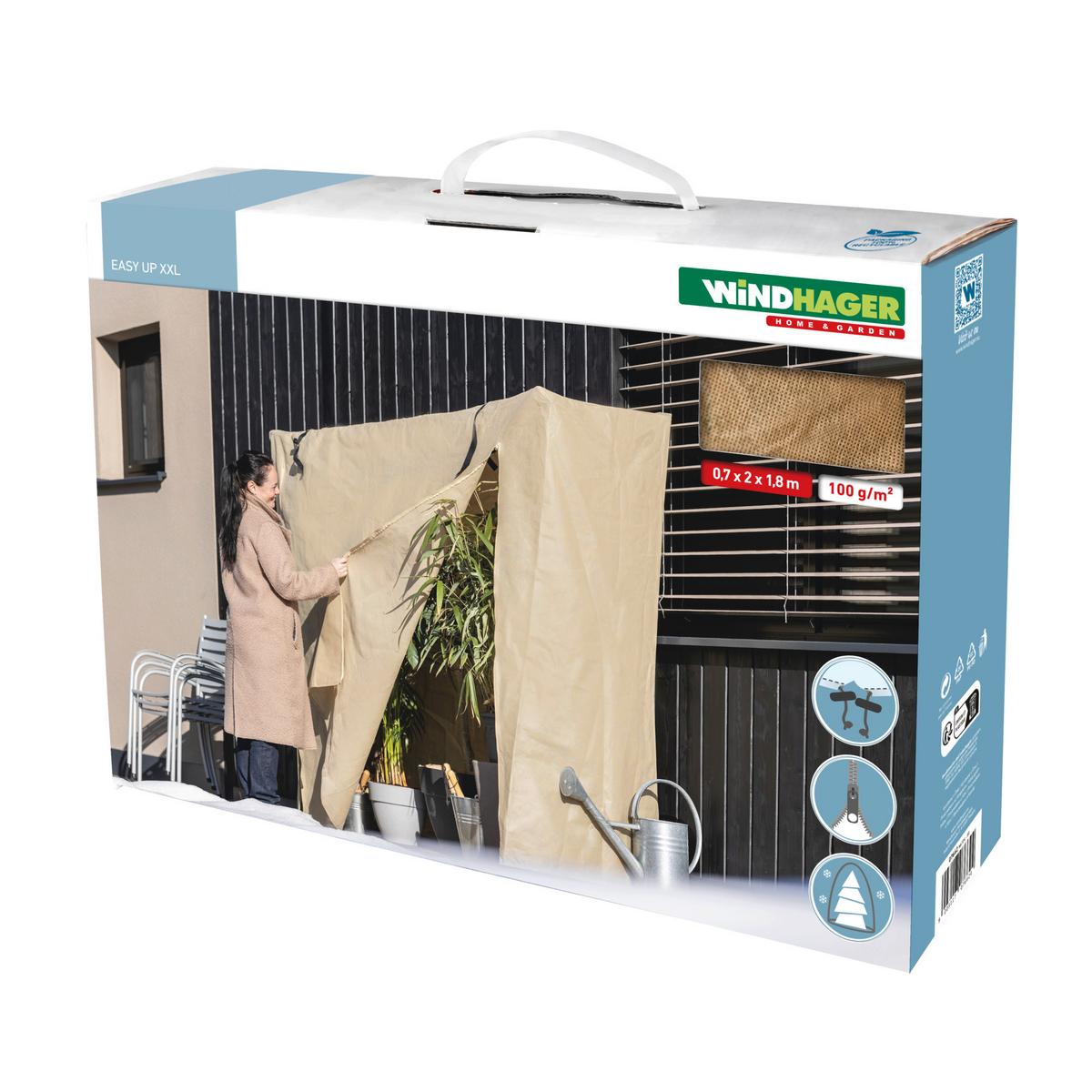 Schutzplane Easy Up XXL Naturfarben - Naturfarben, Basics, Kunststoff (200/180/70cm)