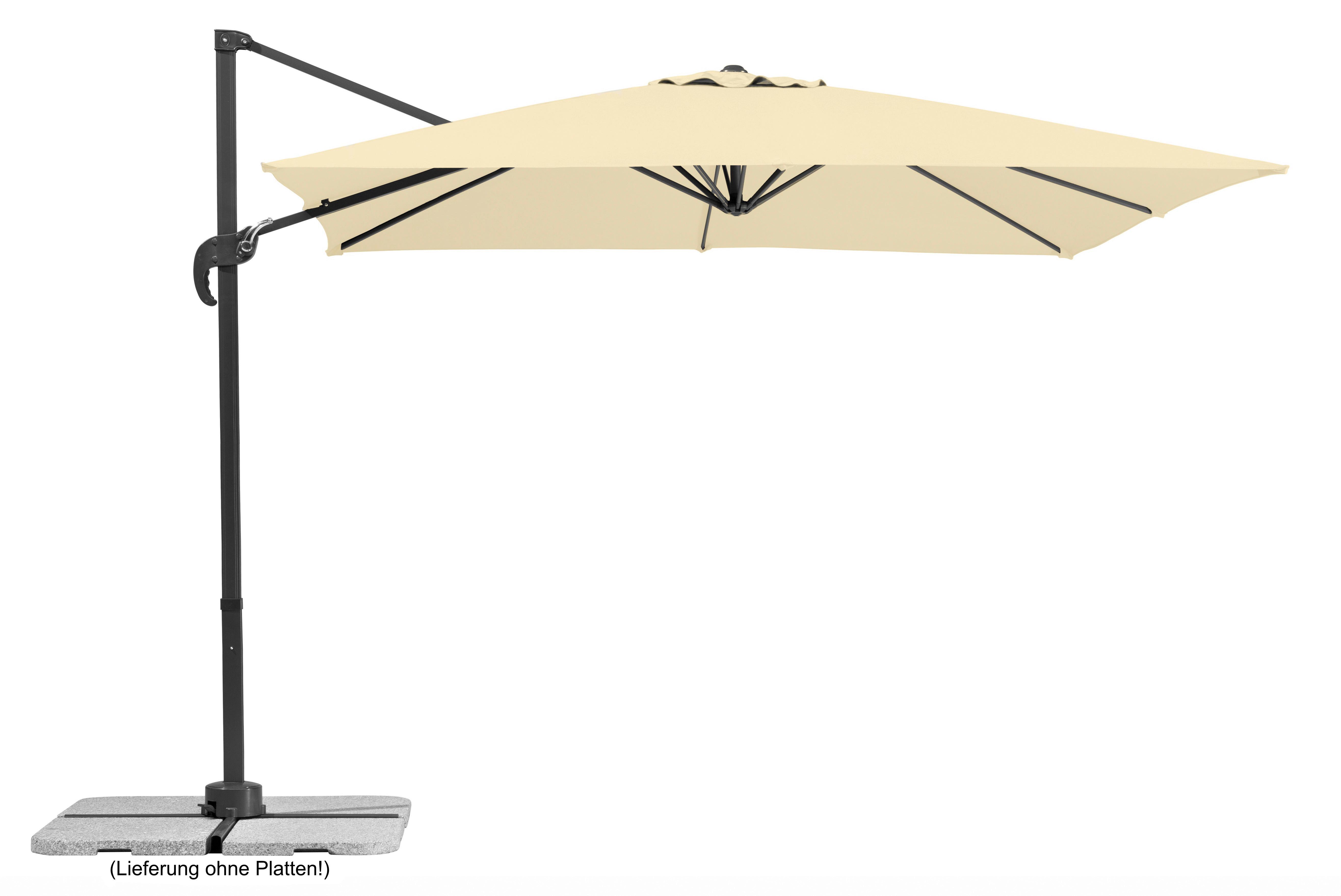 Ampelschirm Rhodos Junior BHT: 338x239x270 cm Naturfarben
