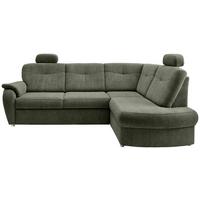 Eckschlafsofa Rosali Dunkelgrün S: 264x180 Cm - Chromfarben/Dunkelgrün, MODERN, Textil (264/180cm) - Livetastic