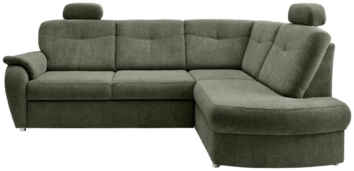 Eckschlafsofa Rosali Dunkelgrün S: 264x180 Cm - Chromfarben/Dunkelgrün, MODERN, Textil (264/180cm) - Livetastic