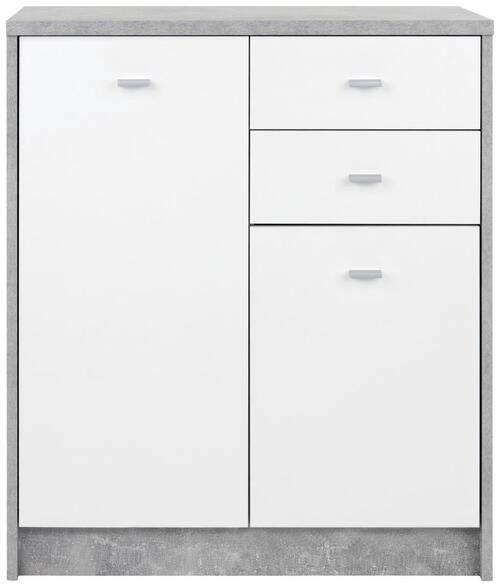 Kommode B 74cm 4-you New, Beton Optik/weiß - Schwarz/Weiß, MODERN, Holzwerkstoff (74/85,4/34,6cm)