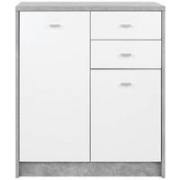 Kommode B 74cm 4-You New, Beton Optik/Weiß - Schwarz/Weiß, MODERN, Holzwerkstoff (74/85,4/34,6cm)