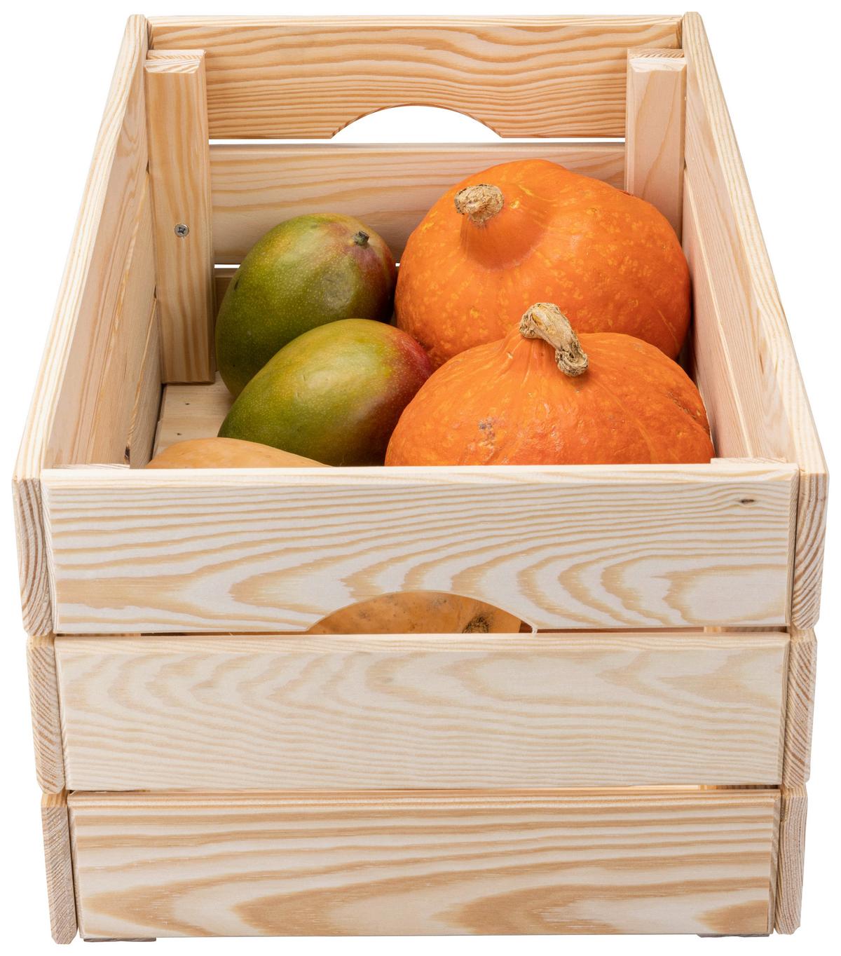 Dekokiste Valloni M - Naturfarben/Kieferfarben, Design, Holz (51/23/31cm) - Livetastic