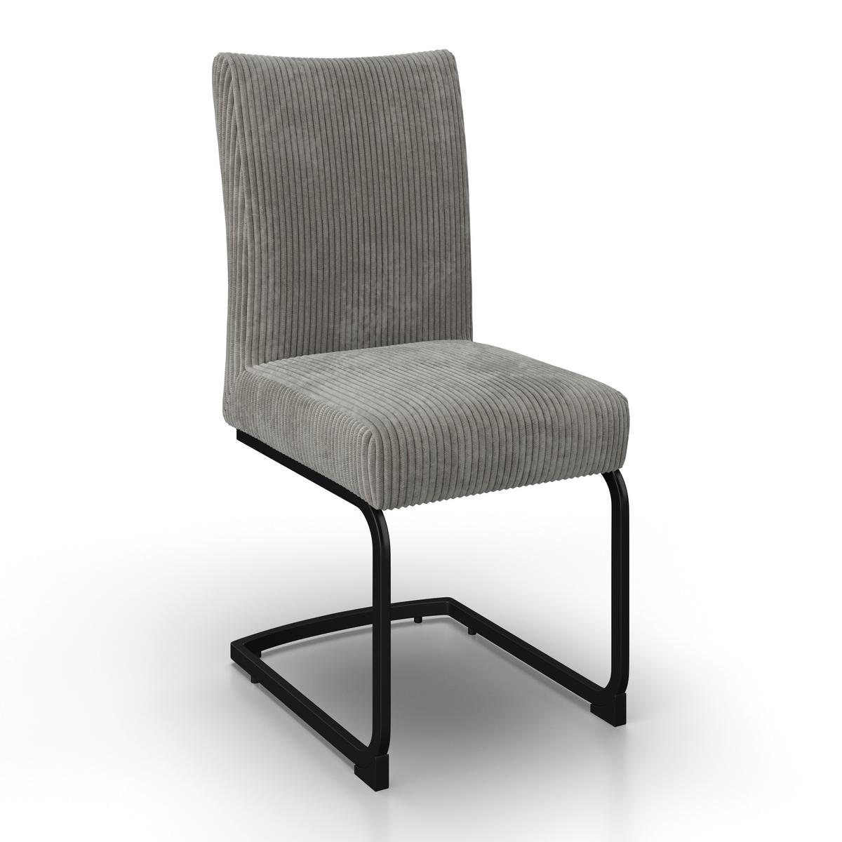 Stolička s pružným podnožím, sivá - čierna/sivá, Modern, kov/drevo (45/95/60cm) - Bessagi Home