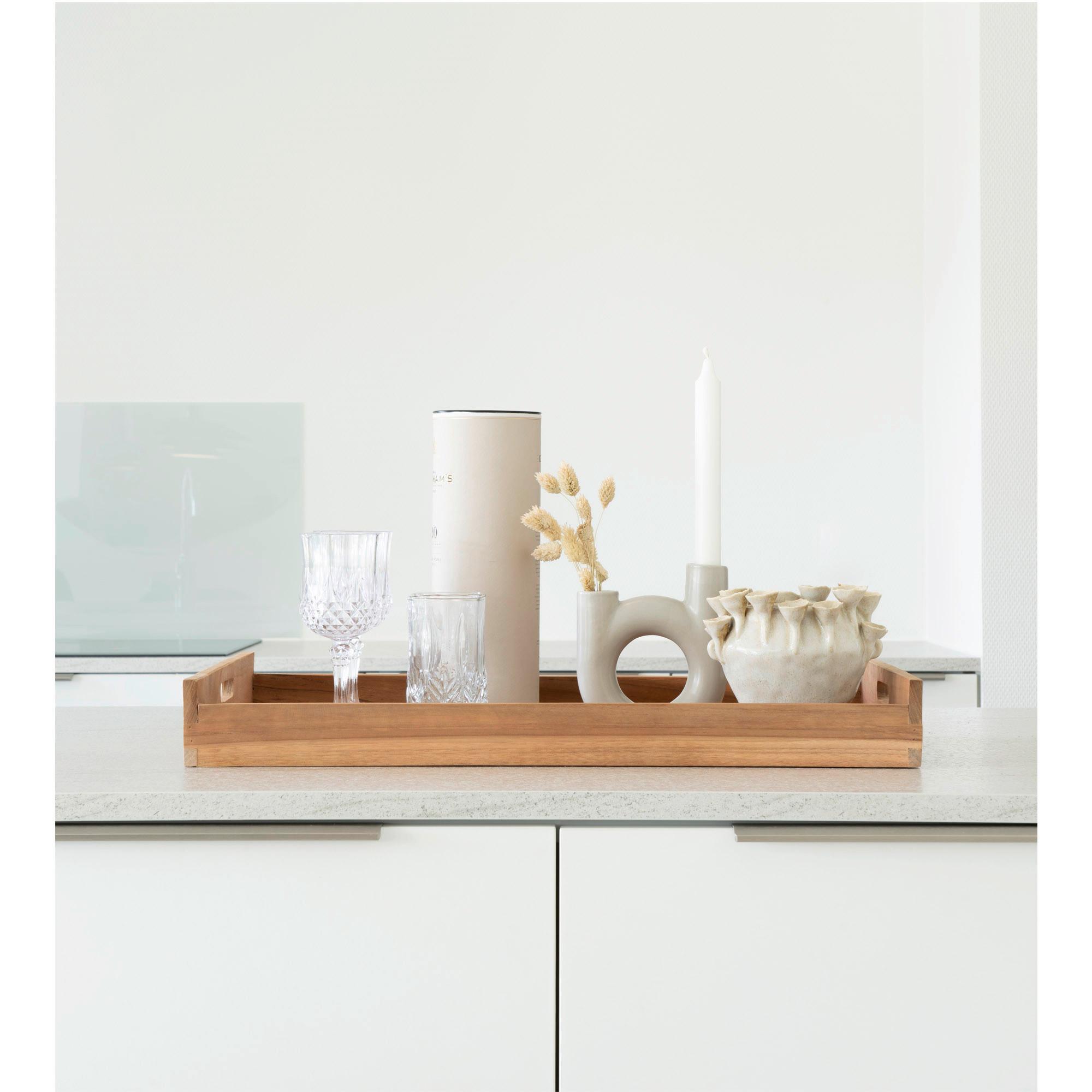 Serviertablett-set Faro Teakfarben B: 38 Cm - Teakfarben, Design, Holz (38/7/58cm)