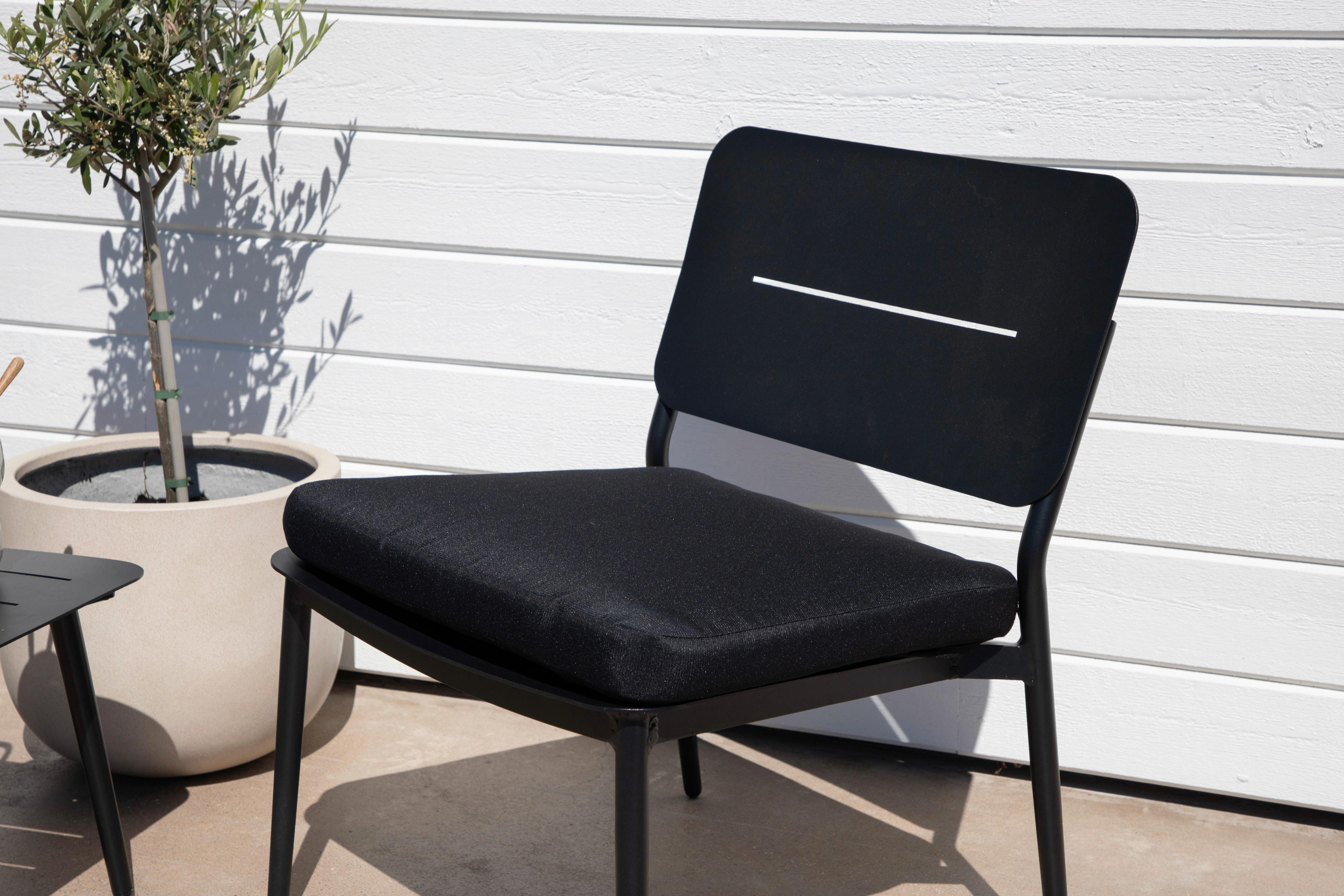Loungesessel 2er-Set Lina aus Stahl - Schwarz, KONVENTIONELL, Textil/Metall (55/73/59cm) - Gardenson