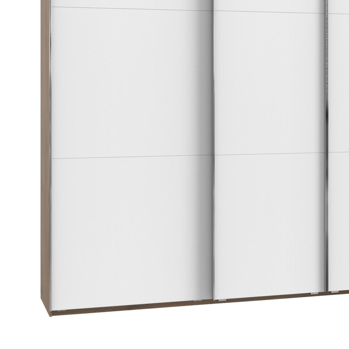 Schwebetürenschrank 350cm Level 36a, Weiß/eiche - Eichefarben/Weiß, Basics, Holzwerkstoff (350/216/65cm) - MID.YOU