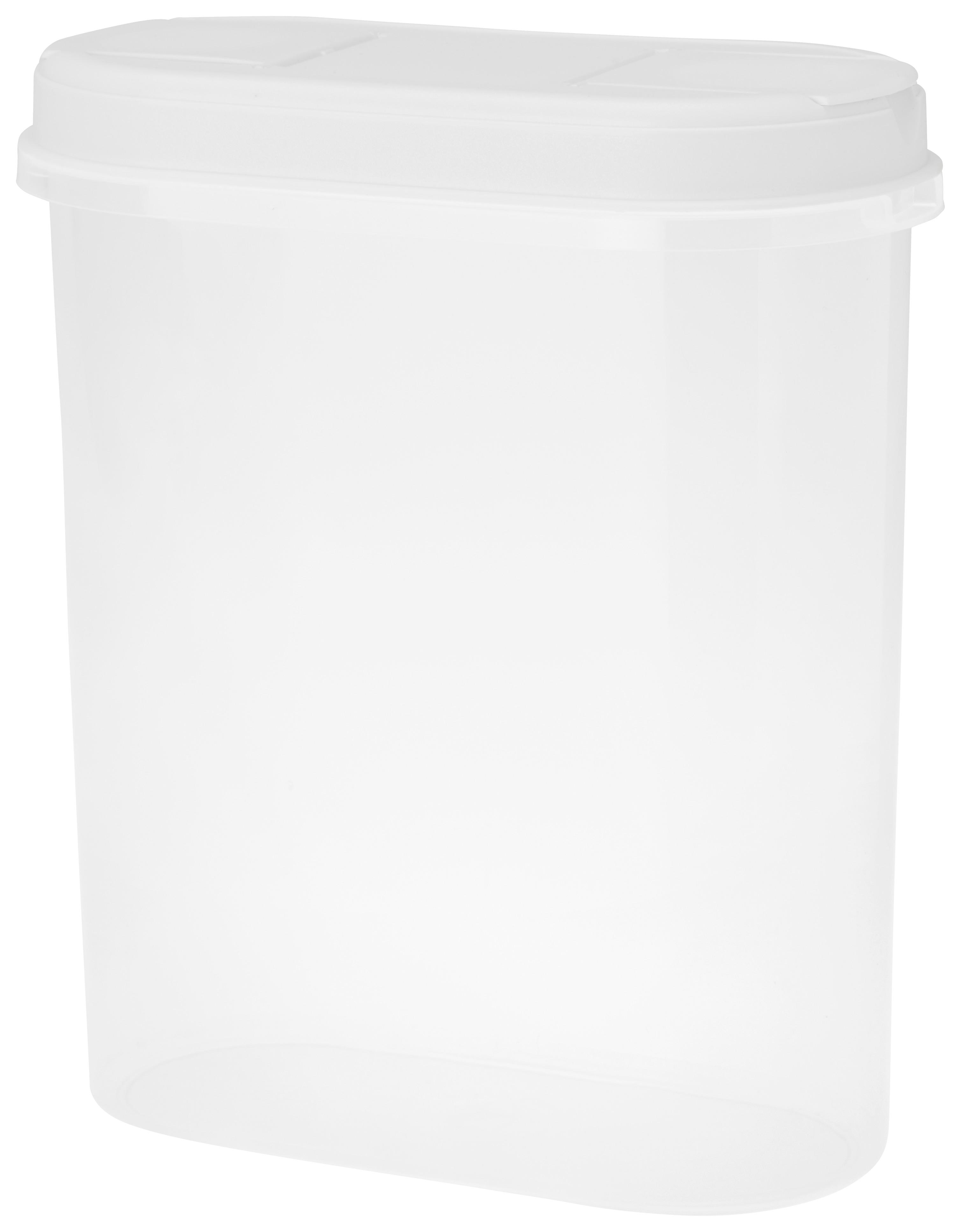 Schüttdose Lara ca. 2,2 Liter, Spülmaschinengeeignet - Transparent/Weiß, KONVENTIONELL, Kunststoff (9,4/18,7/21,7cm) - Plast Team