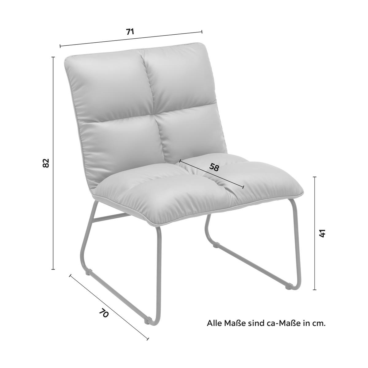 Křeslo Eleina - šedá - šedá/černá, Moderní, kov/textil (71/82/70cm) - Bessagi Home