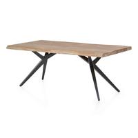 ESSTISCH Schwarz/Naturfarben L: 160cm - Schwarz/Naturfarben, MODERN, Holz/Metall (160/85/78,5cm) - MID.YOU