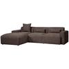 Ecksofa Pearl - Schwarz/Mokka, Design, Textil (196/303cm) - Livetastic