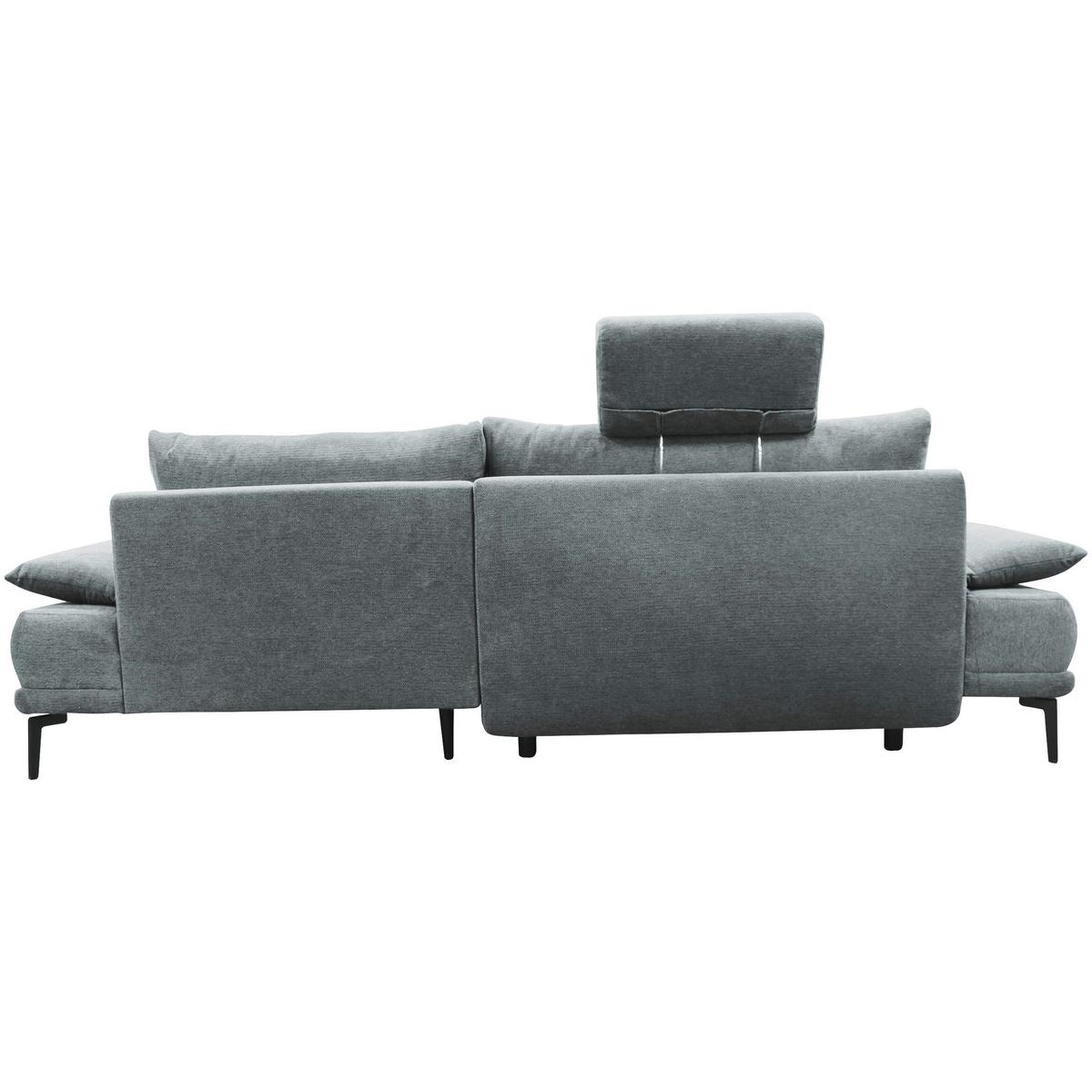 Ecksofa mit Bettkasten Lagacy 260x192 cm Webstoff Grau - Schwarz/Grau, Design, Textil (260/192cm) - MID.YOU