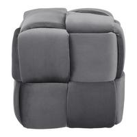 Taburet ELLA sivá zamat - čierna/sivá, Modern, drevo/textil (47/47/47cm) - Bessagi Home