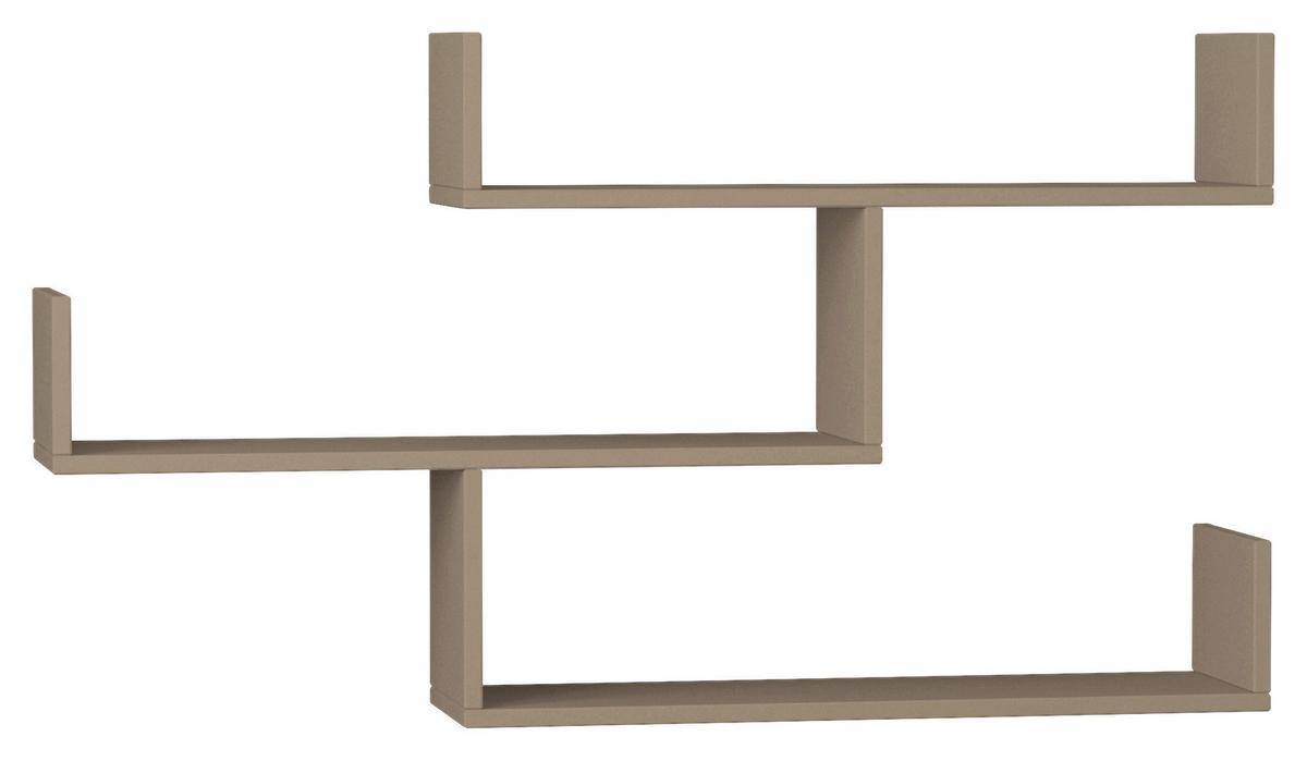 Wandregal Tibet Wandregal - Beige, Design, Holzwerkstoff (120/67/22cm) - Livetastic