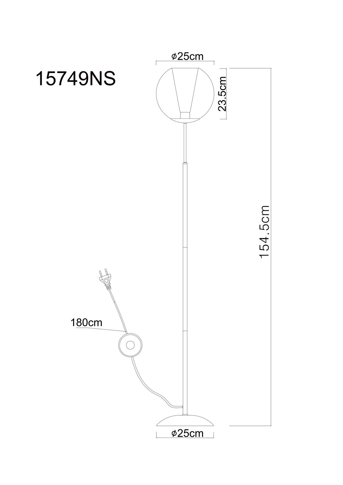 Stehleuchte Barry Klar Weiß D: 25 cm - Klar/Chromfarben, Basics, Glas/Kunststoff (25/154,5cm) - Globo