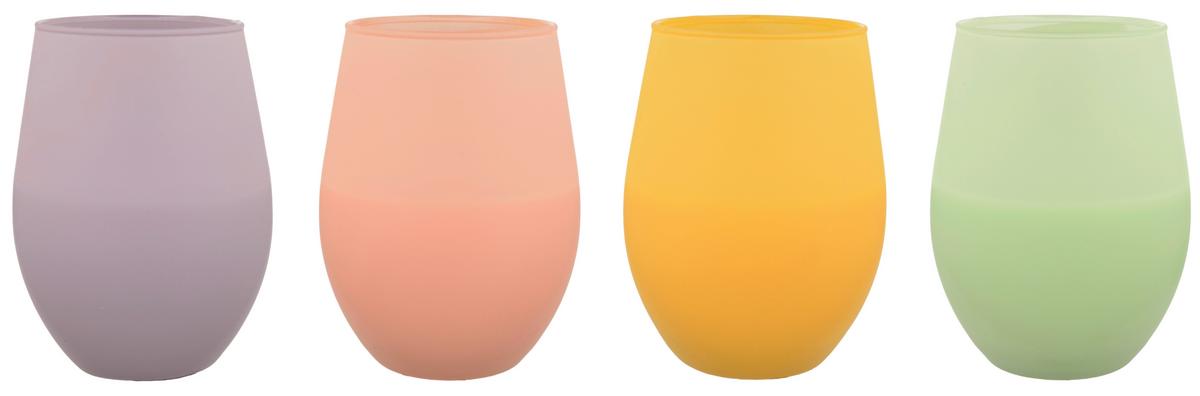 Kerze im Glas Leonardo - Hellrosa/Salbeigrün, KONVENTIONELL, Glas/Naturmaterialien (7,6/12,5cm) - James Wood