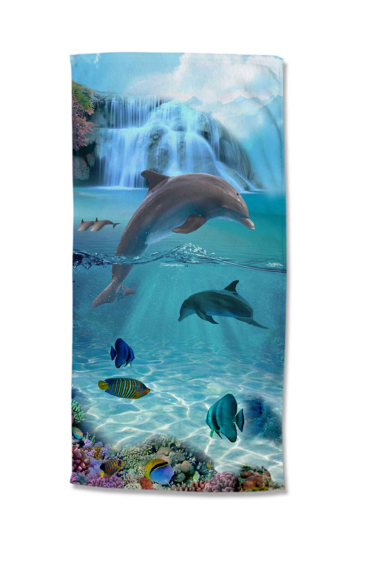 Strandtuch Will Blau 75x150 cm - Blau, Trend, Textil (75/150cm)