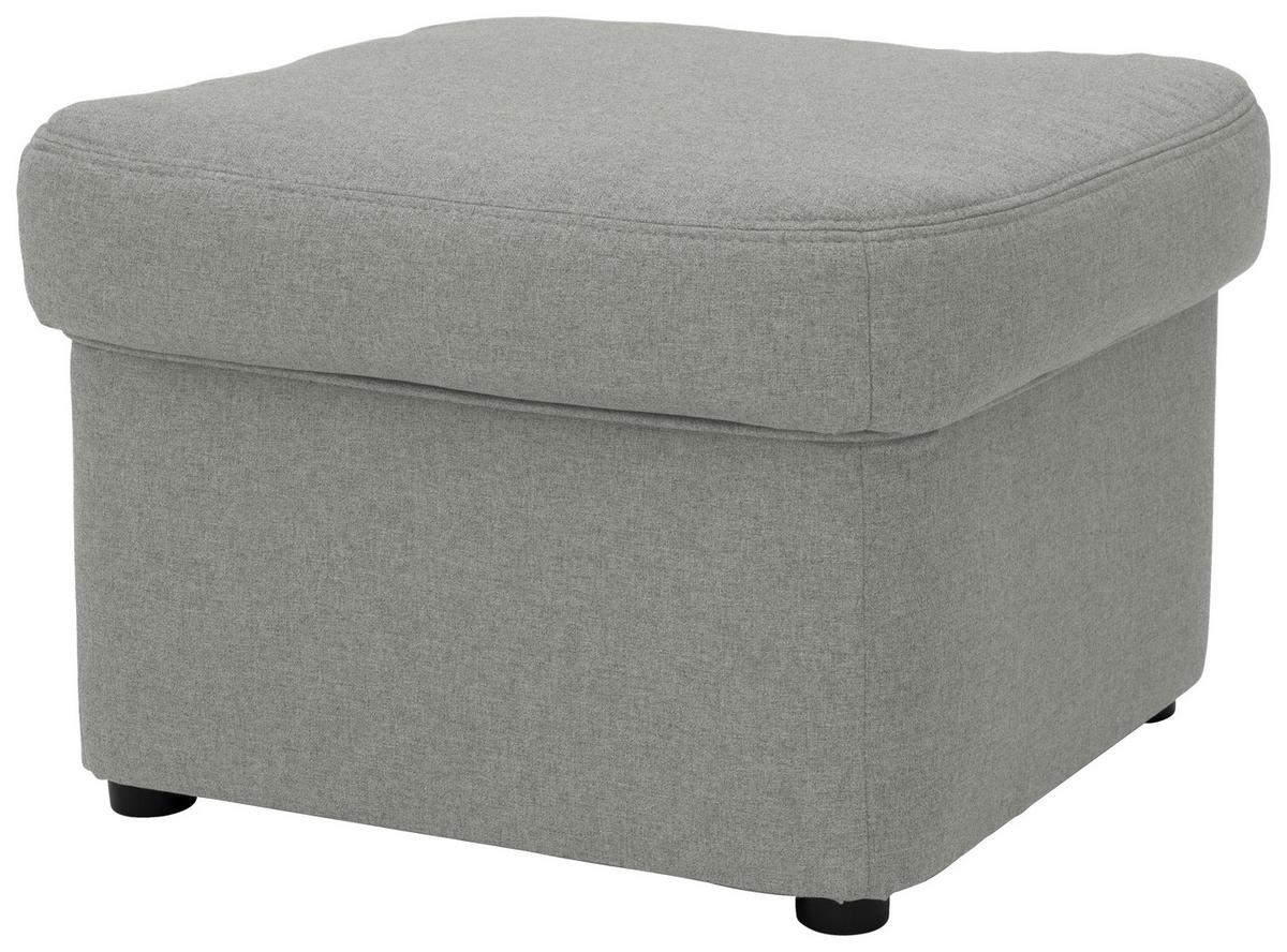 Polsterhocker Papenburg Silberf. Webstoff H: 40 Cm - Silberfarben/Schwarz, KONVENTIONELL, Textil (60/40/60cm) - MID.YOU