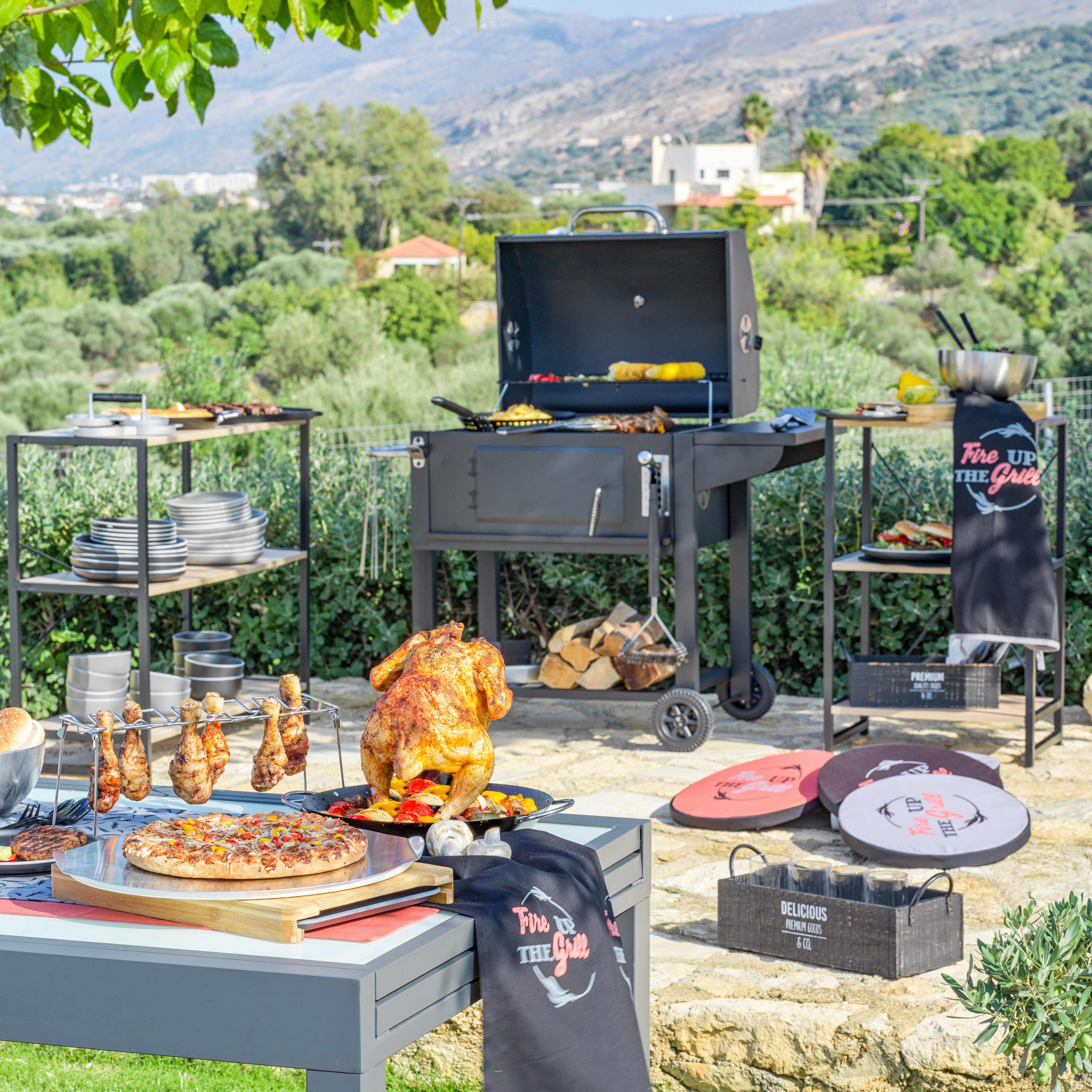 Gril Na Dřevěné Uhlí Grillmax 4 - černá, Moderní, kov/plast (115/68/108cm) - Modern Living