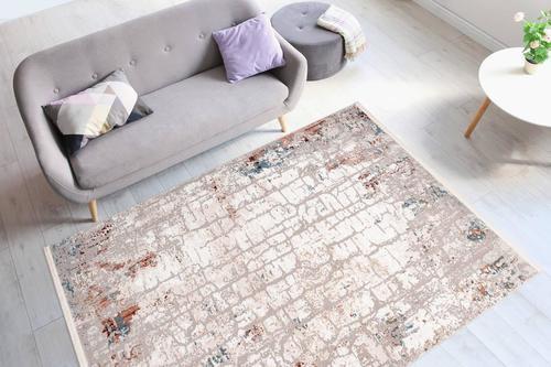 Webteppich Grau/Rosa 120x180 cm - Rosa/Grau, Design, Textil (120/180cm) - Kayoom