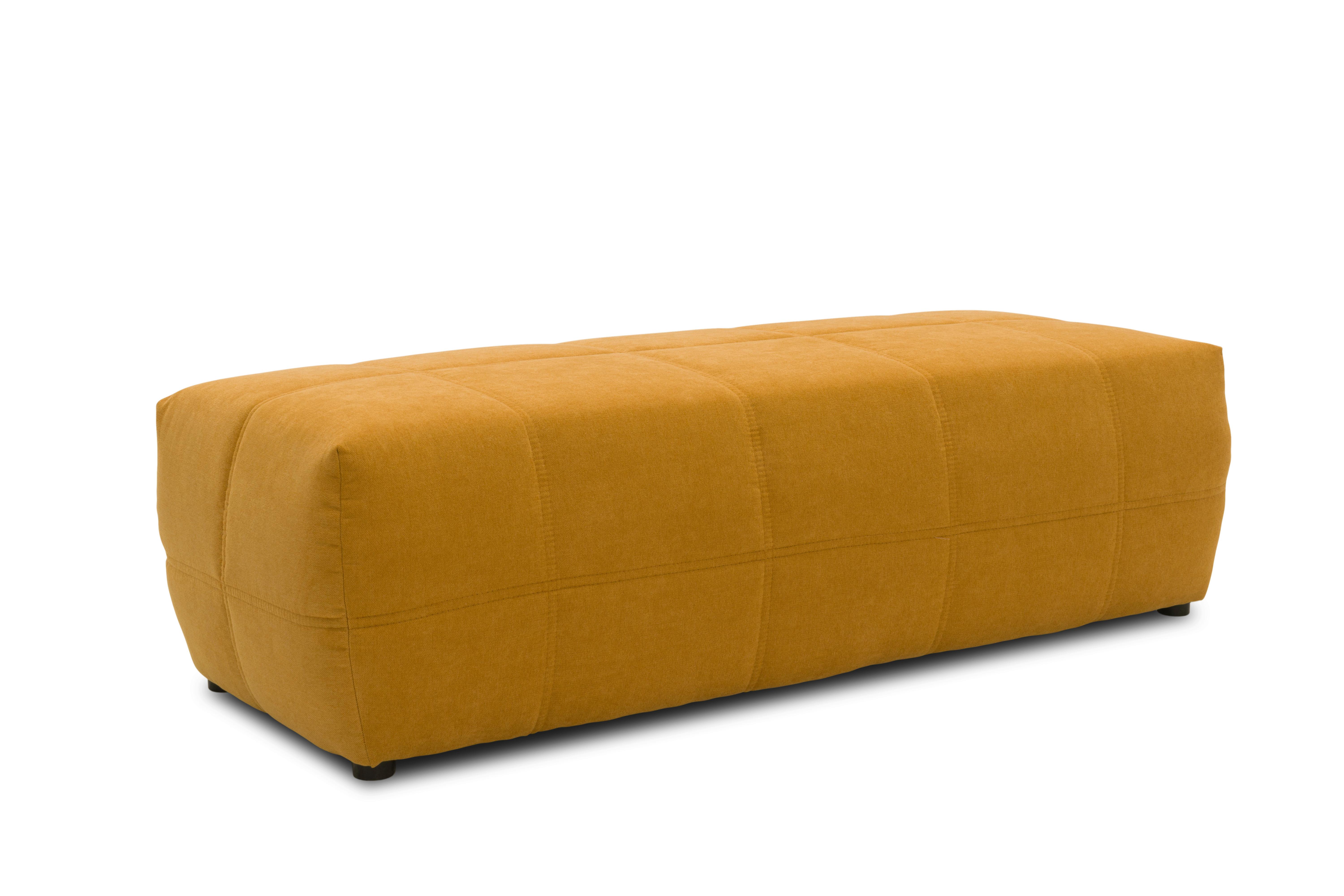 Hockerbank Brandon Mikrofaser Orange H: 60 Cm Füße Schwarz - Schwarz/Orange, Design, Textil (150/60/40cm) - MID.YOU