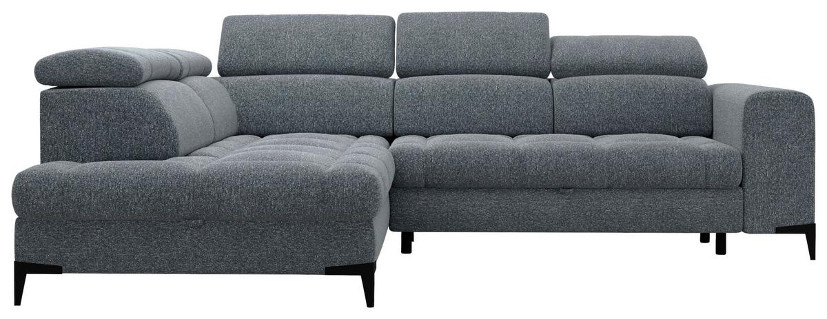 Rohová sedačka MASON, ľavá, tmavosivo-čierna tkanina - čierna/tmavosivá, Modern, kov/drevo (211/271cm) - Mömax
