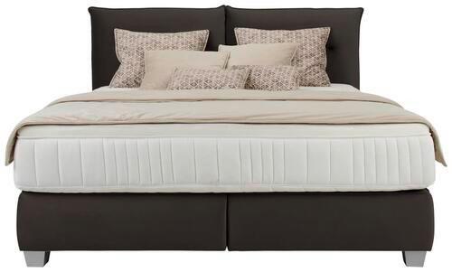 Posteľ boxspring Fog 160x200cm,hnedá - hnedá/strieborná, Lifestyle, textil/plast (160/200cm) - Premium Living