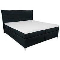 Boxspringbett mit Topper 180x200 Fabio Schwarz - Schwarz, MODERN, Textil (180/200cm)