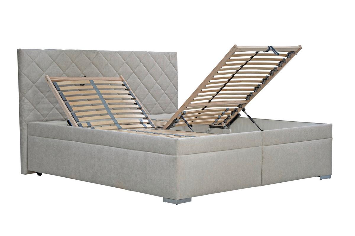 Čalouněná postel Klara,180x200 cm,béžová - šedá/béžová, Moderní, dřevo/textil (180/200cm)