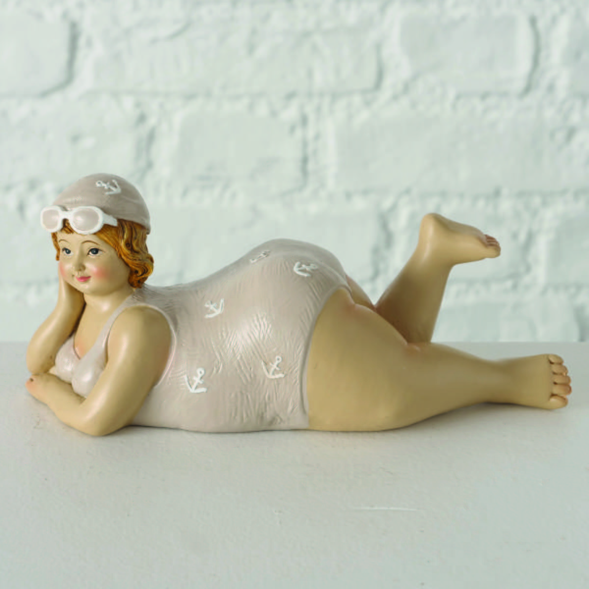 Dekofigur Dame H: 7 cm Aus Polyresin für Indoor - Beige/Creme, Basics, Kunststoff (17/7/7cm)