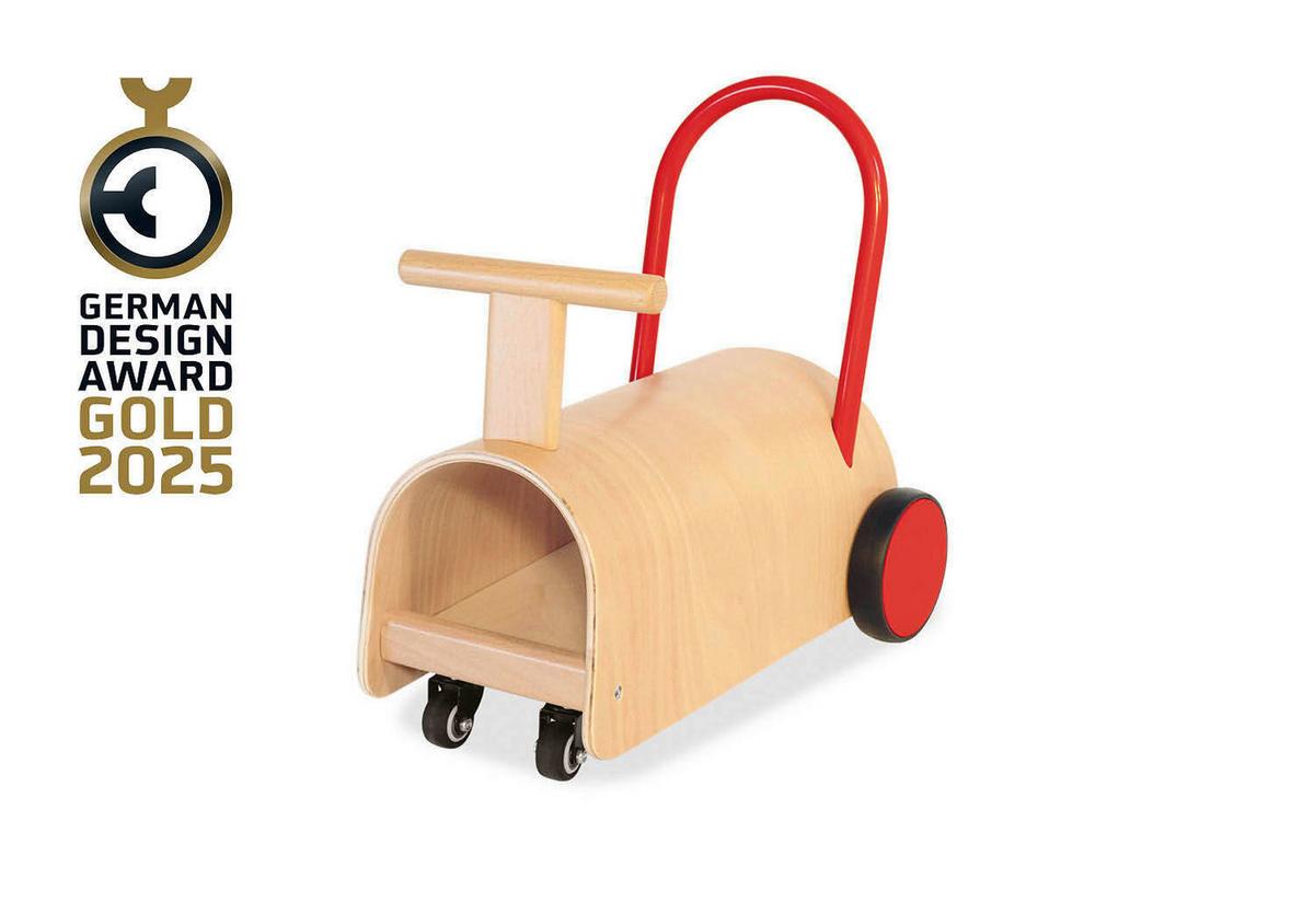 Lauflernhilfe Enzo - Rot/Naturfarben, Basics, Holz (L 47 cm/B 31 cm/H 45 cmcm) - Pinolino