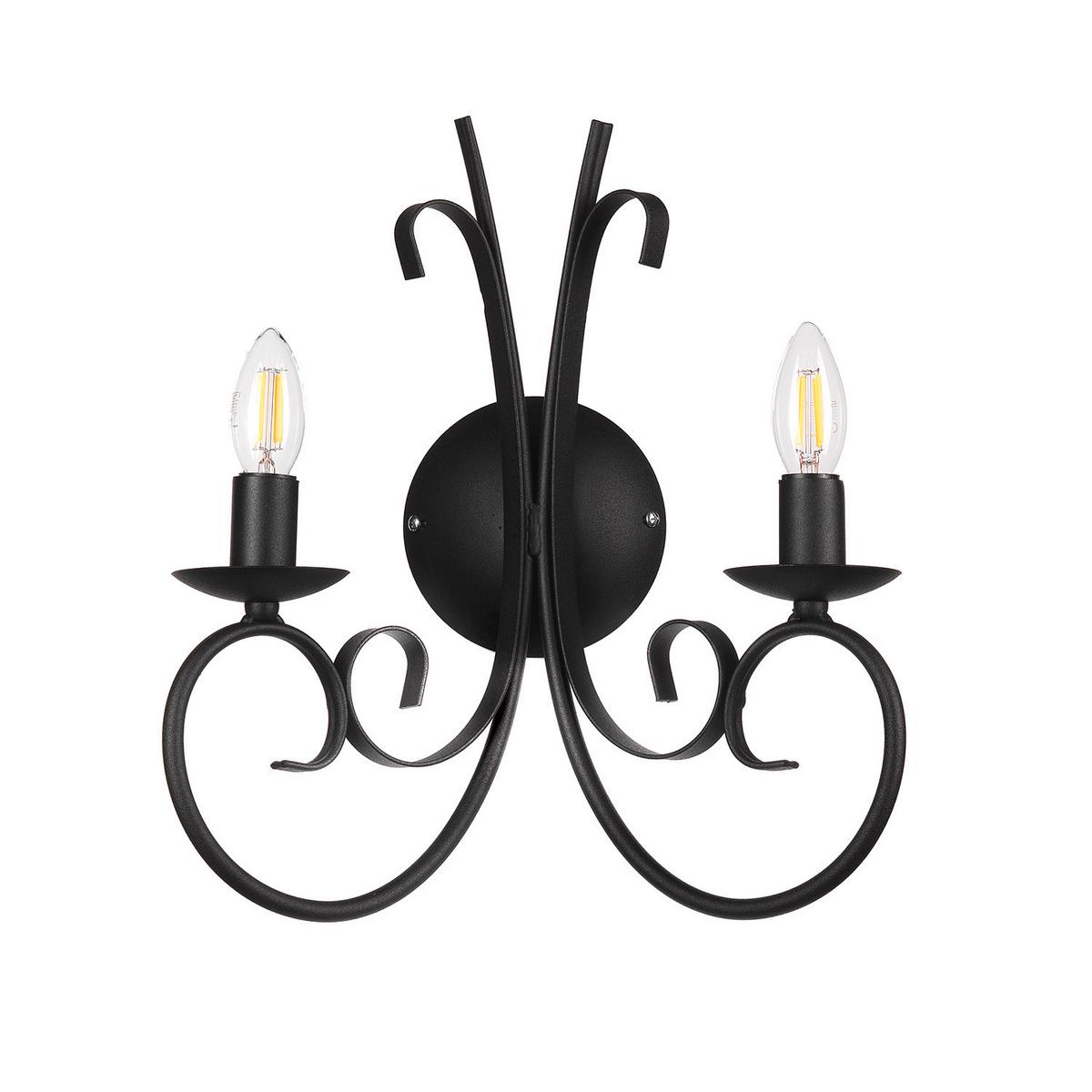 Wandleuchte 4885/Ap2n - Schwarz, KONVENTIONELL, Metall (35/38cm)