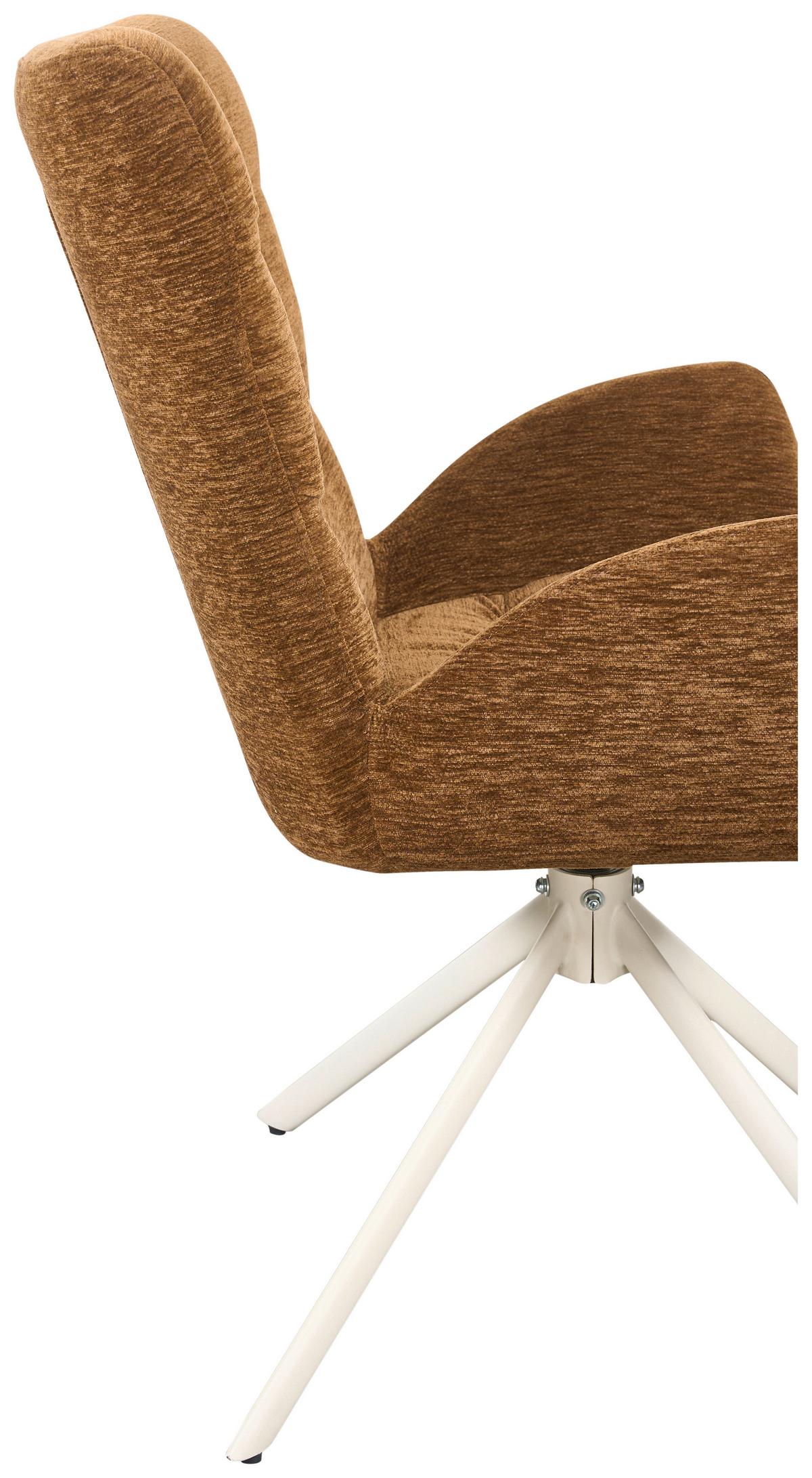 Armlehnstuhl Stella Braun/Beige - hnědá/béžová, Design, kov/textil (58/91/66cm) - Mömax