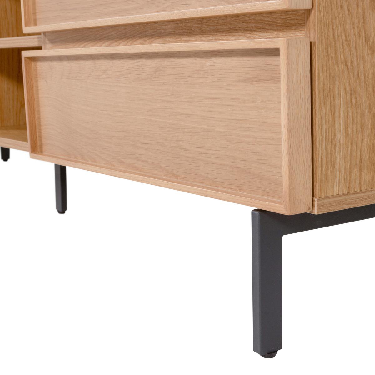 LOWBOARD Tours Naturfarben B: 180cm - Schwarz/Naturfarben, Design, Holzwerkstoff (180/51/42cm) - Livetastic