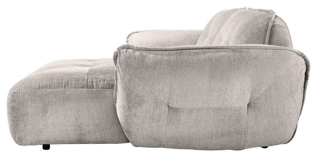 Ecksofa Fluffy Silberfarben S: 269x184 Cm - Silberfarben/Schwarz, MODERN, Textil (269/184cm) - Trendmanufaktur